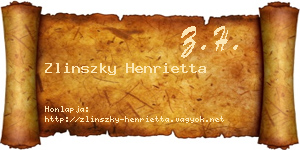 Zlinszky Henrietta névjegykártya