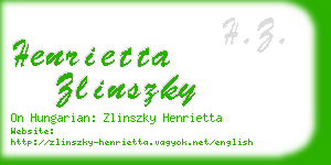 henrietta zlinszky business card